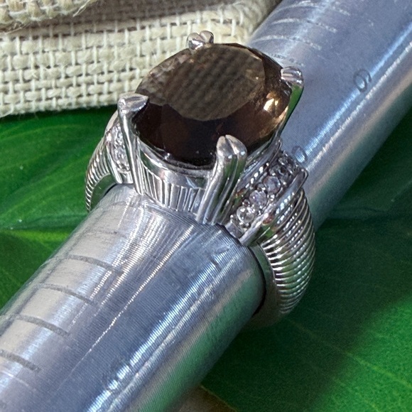 Judith Ripka Smoky Quartz and Silver Ring - Picture 2 of 13